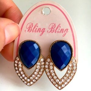 Blue Bling Bling Earrings